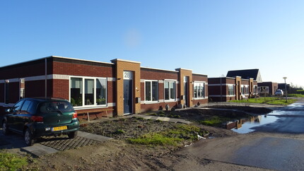 Nieuwe straat in aanbouw in het dorp Berltsum
